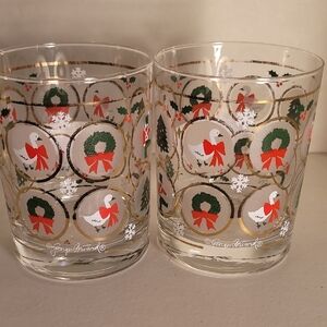 Festive Holiday Glasses with Gold Accents